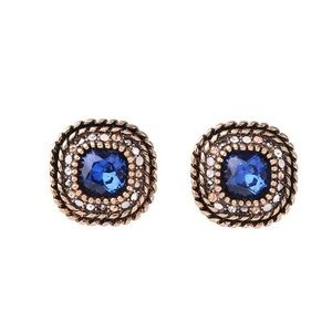 Blue Crystal Stud Earrings